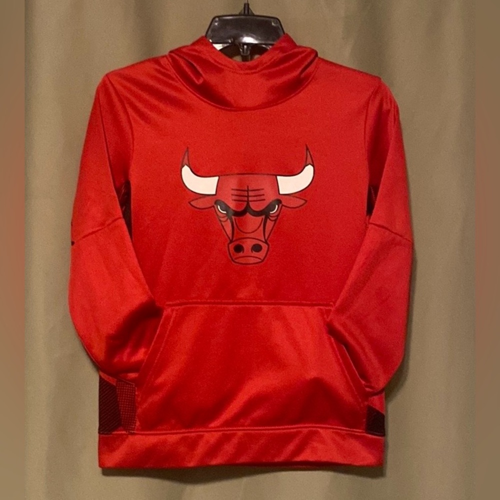Chicago Bulls NBA Youth Authentic Pull Over Hoodie RN# 67891 Red size 10/12